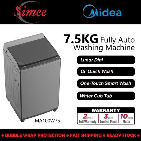 Midea MA100 SERIES 7.5KG Fully Automatic Top Load Washing .